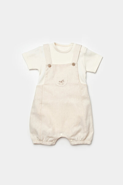 Biorganic Little Horse Salopet Jumpsuit Ecru