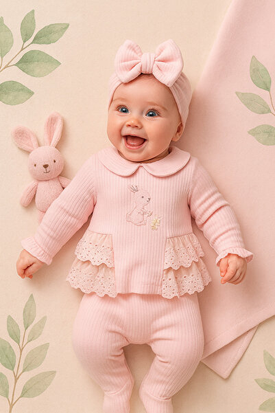 Ozz Baby Baby Girl Newborn Rabbit Simple and Stylish 5-Piece Hospital Release...