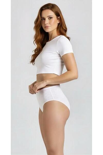 Roft & Pink 10-Pack Women's High Waist 100% Cotton White Heart Hole Panties