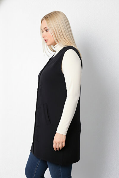 Laden Πλεκτό Μάλλινο Γυναικείο Χειμερινό Χοντρό Μακρύ Υψηλής Ποιότητας Μητρικό Γιλέκο