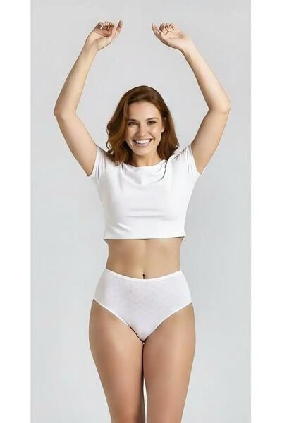 Roft & Pink 10-Pack Women's High Waist 100% Cotton White Heart Hole Panties