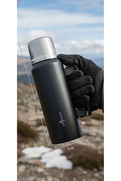 Le Paon 1 Lt. Paslanmaz Çelik Termos Katlanır Kulp Sızdırmaz 24 Saat Sıcak 48 Saat Soğuk BPA Free