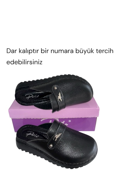 Perla Ayder siyah önü kapalı hastane fabrika iş yeri ev içi ortopedik sabo te...