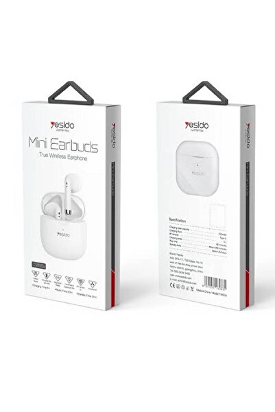 Yesido Mini Earbuds TWS09 Bluetooth 5.1 Wireless Earphone Enhanced Sound Quality White