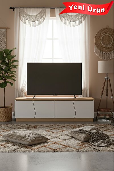 Platinreyon Bohem 180 cm Tv Ünitesi Mdf Kapak Led Işıklı Tv Ünitesi Tv Sehpas...