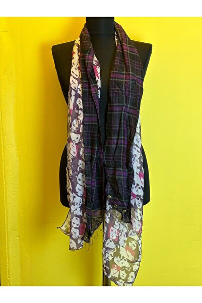 Gönülden Tasarım 2-dijelni dizajn lančića sa slikom lica unisex šal TAMNOMOŽUĆ