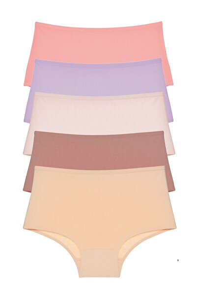 Donaluxe Жіночі трусики, жіночі трусики з високою талією з м'якої бавовняної тканини, 5 штук SLPVT