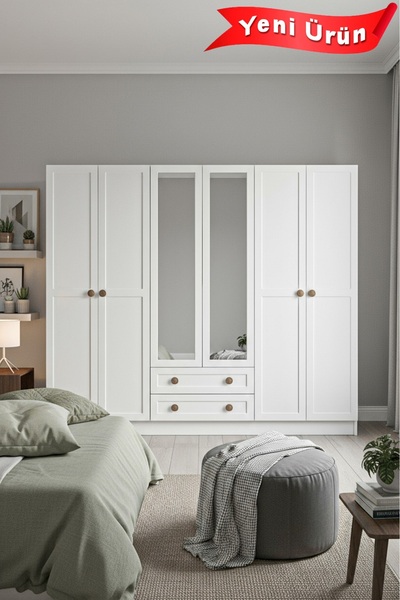 Platinreyon BOHEM 6 KAPAK 2 ÇEKMECE AYNALI MDF KAPAK