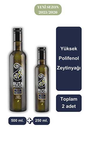 Buta Assos "ASSOS POLİFENOL PREMIUM" Erken Hasat Soğuk Sıkım Zeytinyağı 2'li ...