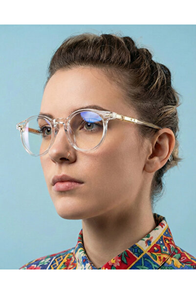 Corney Design Darcy Yuvarlak Şeffaf Gözlük | Mavi Işık Filtreli, Blue Blocked...