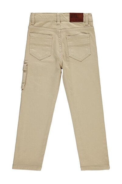 Civil Boys Cargo Pocket Pack 10-13 Years Old Pants - Beige 11-12 Years Old