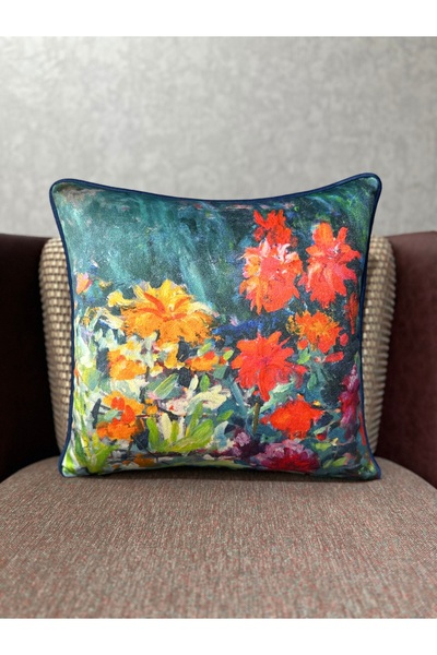 Fabricland Imported Silk PASTEL FLOWERY PATTERN KIRLENT CASE (Double Sided Pattern)