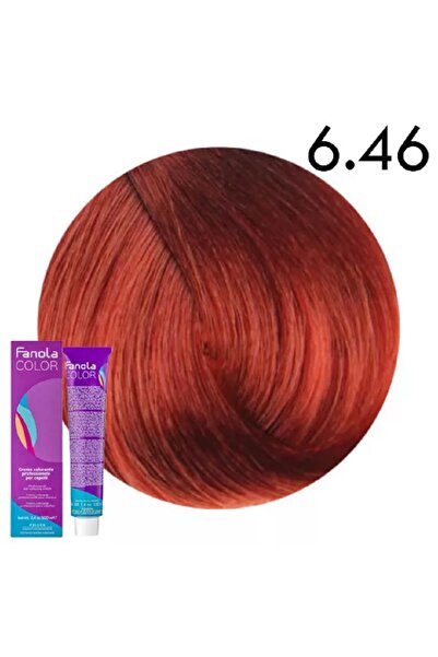 Fanola Vopsea de păr permanentă 6.46 - Cremă colorantă blond cupru închis roș...