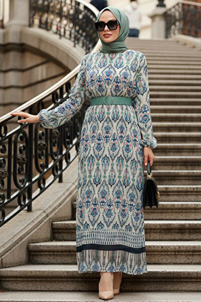 Neva Style Етнічний візерунок, нафтова синя сукня з покриттям 3536PM