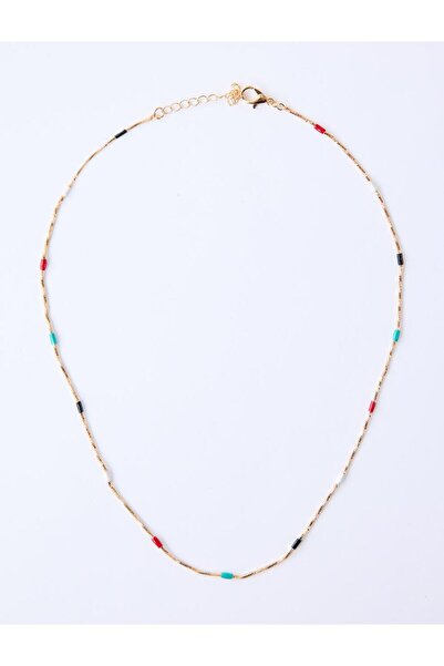 Jimmy Key Mixed Pearl Detailed Colorful Stone Necklace