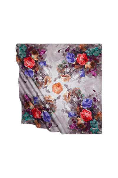 Bursa İpek Eșarfă mătăsoasă cu model de flori de nurcă