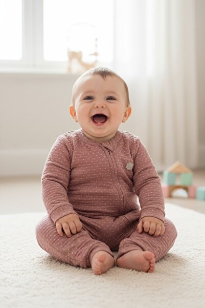 Genel Markalar Bebek Fermuarlı Müslin Ayaksız Tulum