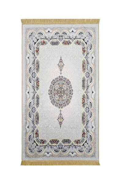 Bursa İpek Gray Velvet Rug Prayer Rug