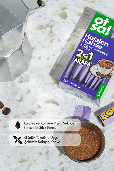 Otsa Kolajen Kahve 2'si 1 Arada 3.5 gr x 10 Adet