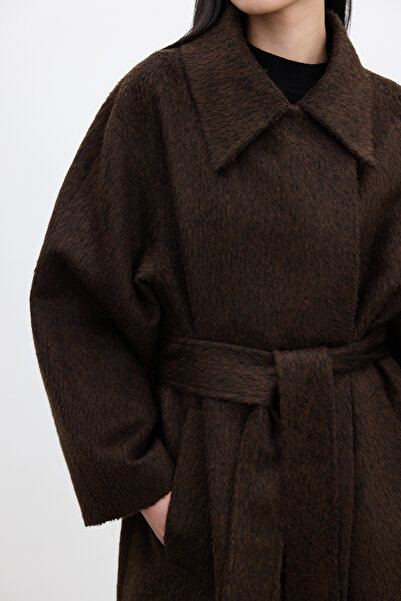 Manuka ΠΑΛΤΟ DIANA MAXI PREMIUM ΚΑΦΕ ΑΚΡΟΓΡΑΜΜΟ