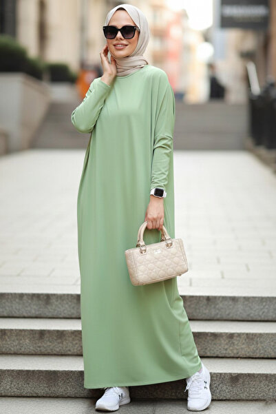 Neva Style Batwing Sleeve Green Hijab Ferace 17801Cy
