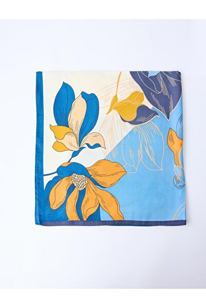 Jimmy Key Синій тканий шарф з квітковим візерунком