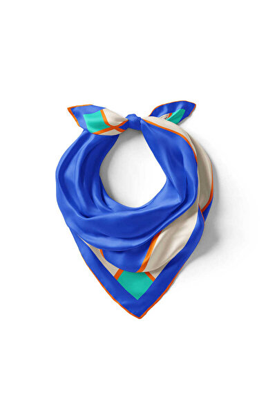 Bursa İpek Saks Wide Bordered Plain Silk Handkerchief