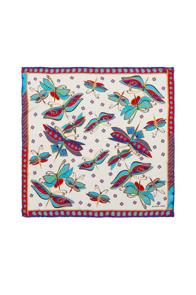 Bursa İpek Gri Fuşya Desenli İpeksi Mendil