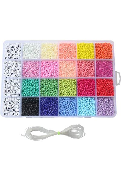 BLOOMING TIME مجموعة خرز صغيرة مصنوعة يدويًا من 24 شبكة من خرز البذور، مقاس 4 مم