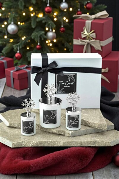 Tiem Concept Yılbaşına Özel Hediye Kutulu Vanilya Kokulu Gümüş Kartaneli 3lü ...