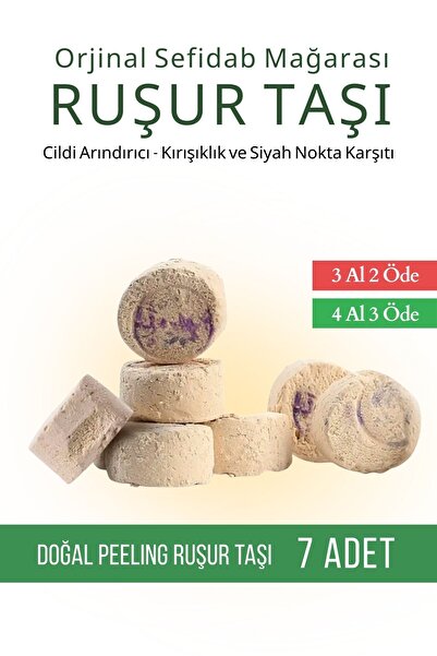 True Touch Ruşur Taşı Peeling Arındırıcı Cilt Beyazlatma 7 Adet Orjinal Sefidab İran Hamam Taşı