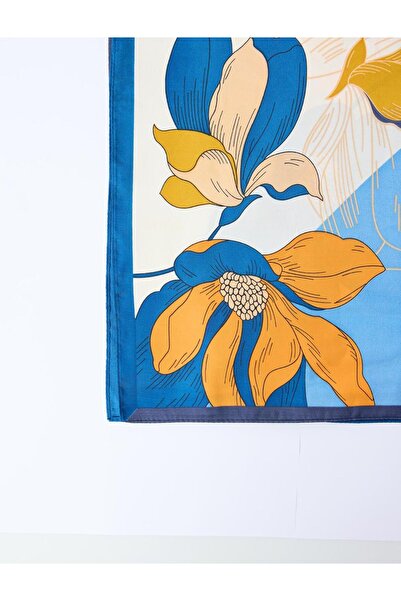 Jimmy Key Синій тканий шарф з квітковим візерунком