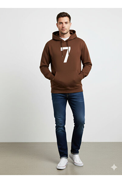 woonkey Unisex Hooded Sweatshirt Hoodie 7 Printed Inner Cotton 3 Thread Sweat Trend Model