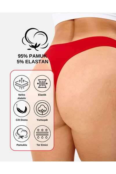 ALYA UNDERWEAR New Year Themed Printed String, Red Thong Panties (Cupid) Single Pack