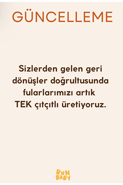 runbaby (12 ADET) Run Baby Müslin Kumaş Çıtçıtlı Bebek Salya Önlük & Fular