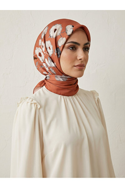 Armine Nostalji Serisi - Çiçek Desenli İpek Eşarp