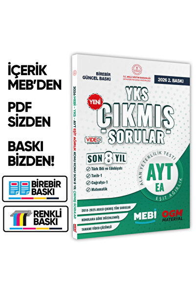 Karakutu Yayınları 2026 YKS-AYT MEBİ Eşit Ağırlık (TM) Çıkmış Soru Bankası So...