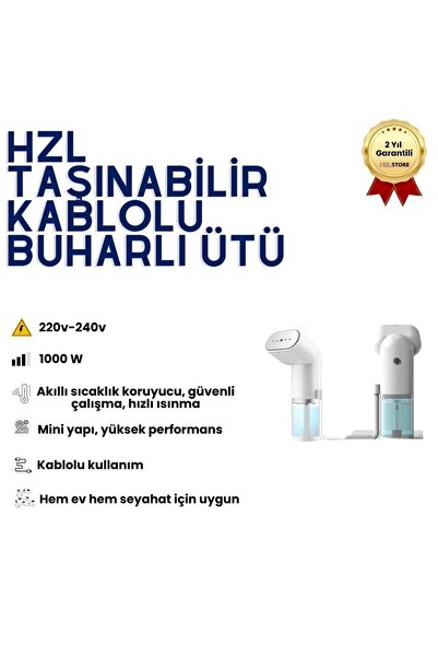 Genel Markalar Buharlı Ütü 1000W 180ml 2 Farklı Mod Kırışık Giderici Dikey Se...