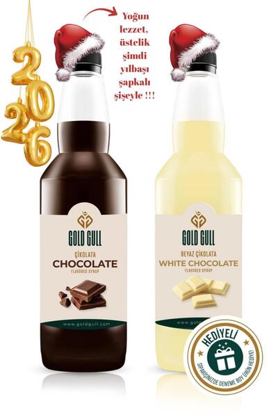 gold gull Beyaz Çikolata & Çikolata Aromalı Kahve & Meyve Şurubu 2 X 700 Ml.