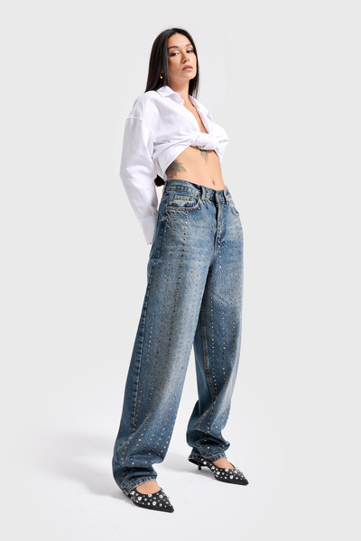 its basic Női T.Kot 2w48 Color Stone Detailed Skater Fit Design farmer