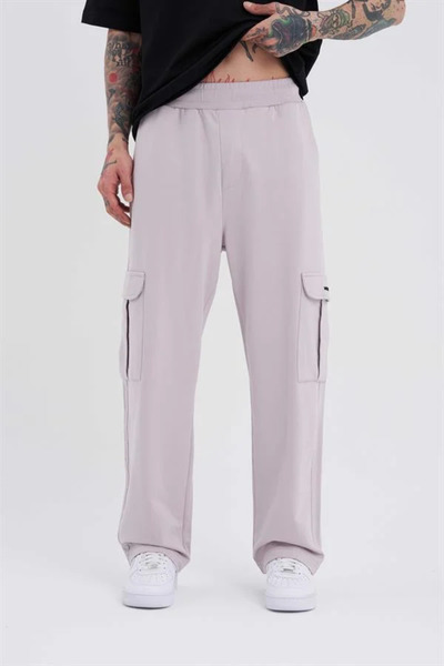 Machinist Ανδρικό φαρδύ ανοιχτό γκρι παντελόνι Cargo Pocket Relaxed