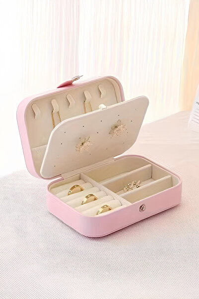 Ecrou Compartmented Jewelry Box Pink 16 X 11 X 6 cm