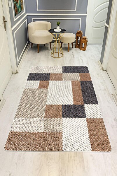 Dolce Mariee Parlak Kadife Kumaş Dijital Baskı Modern Desenli Dot Kaymaz Taba...