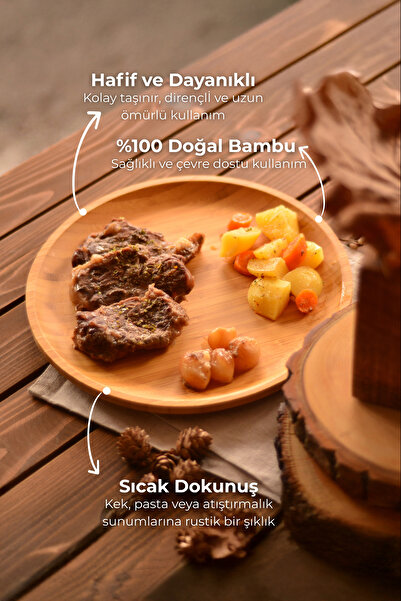 Bambum Penne Yuvarlak Tabak 25 Cm