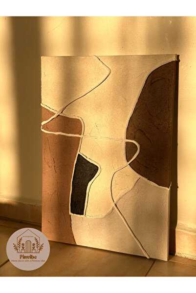 Home Organik Formlu Kabartma Tablo – Soft Dokulu Minimal Stil