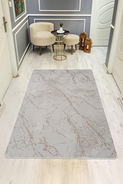 Dolce Mariee Parlak Kadife Kumaş Dijital Baskı Modern Desenli Dot Kaymaz Tabanlı Halı H1077