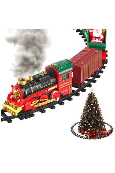 VELORA Ρεαλιστικό σετ τρένου χριστουγεννιάτικου δέντρου με καπνό, φώτα και ήχ...