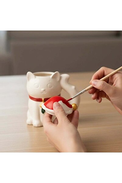 Flying Tiger Copenhagen Kendin Yap Seramik Kedi Şeklinde Kupa