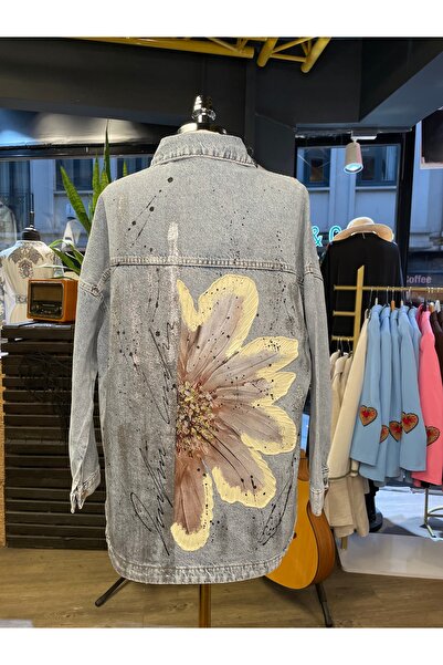 Dadali سترة نسائية من الدنيم القطني بأكمام طويلة مطرزة بالأحجار وملونة