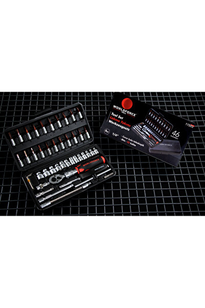 Worldforce طقم مقابس 46 قطعة 1/4 بوصة 4-14 مم S-Ultra طقم مقابس احترافي